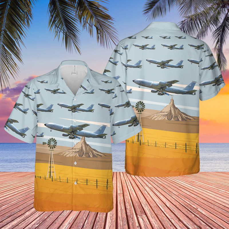 US Air Force Nebraska Air National Guard 155th Air Refueling Wing Boeing KC-135R Stratotanker Hawaiian Shirt