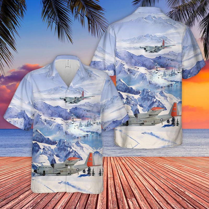 USAF New York Air National Guard 109th Airlift Wing LC-130 Skibird Hawaiian Shirt