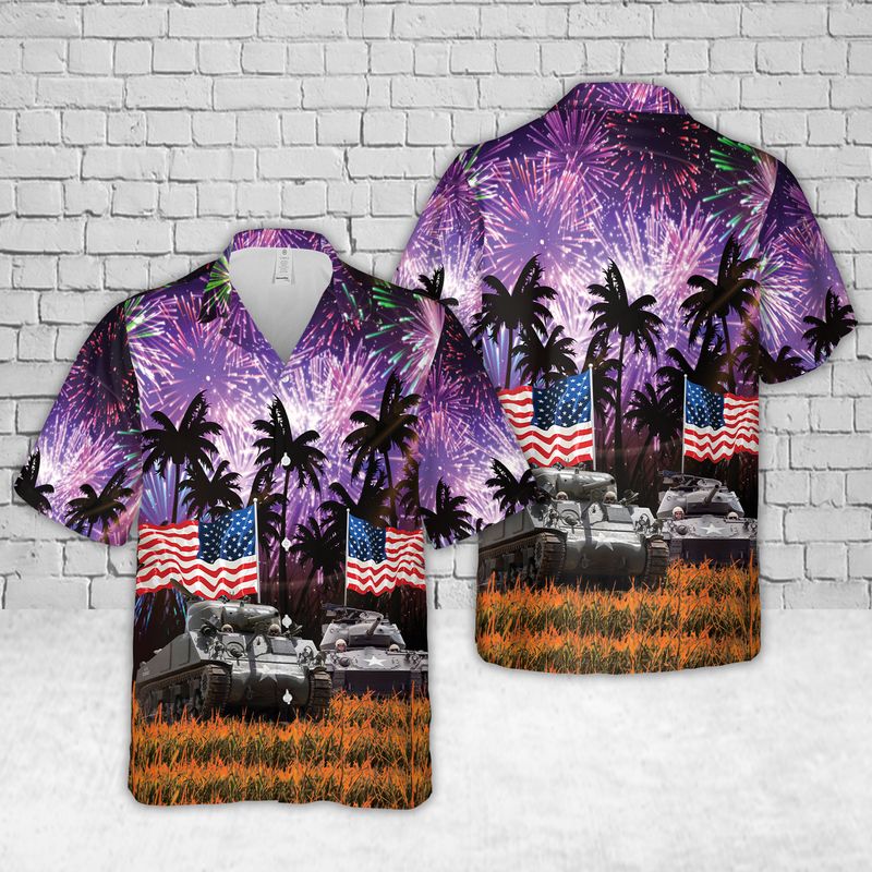 US Army M4A3 Sherman Hawaiian Shirt