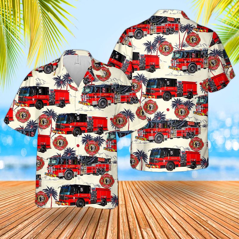 Massachusetts Salem Fire Department Hawaiian Shirt