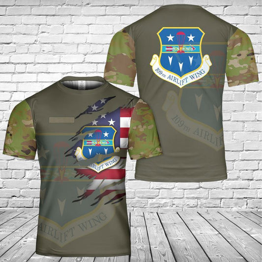 Custom Name US Air Force 109th Airlift Wing 3D T-Shirt