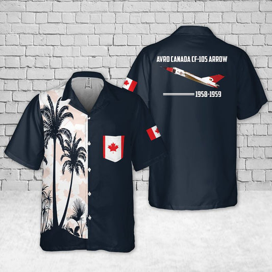 Royal Canadian Air Force RCAF Avro Canada CF-105 Arrow Pocket Hawaiian Shirt