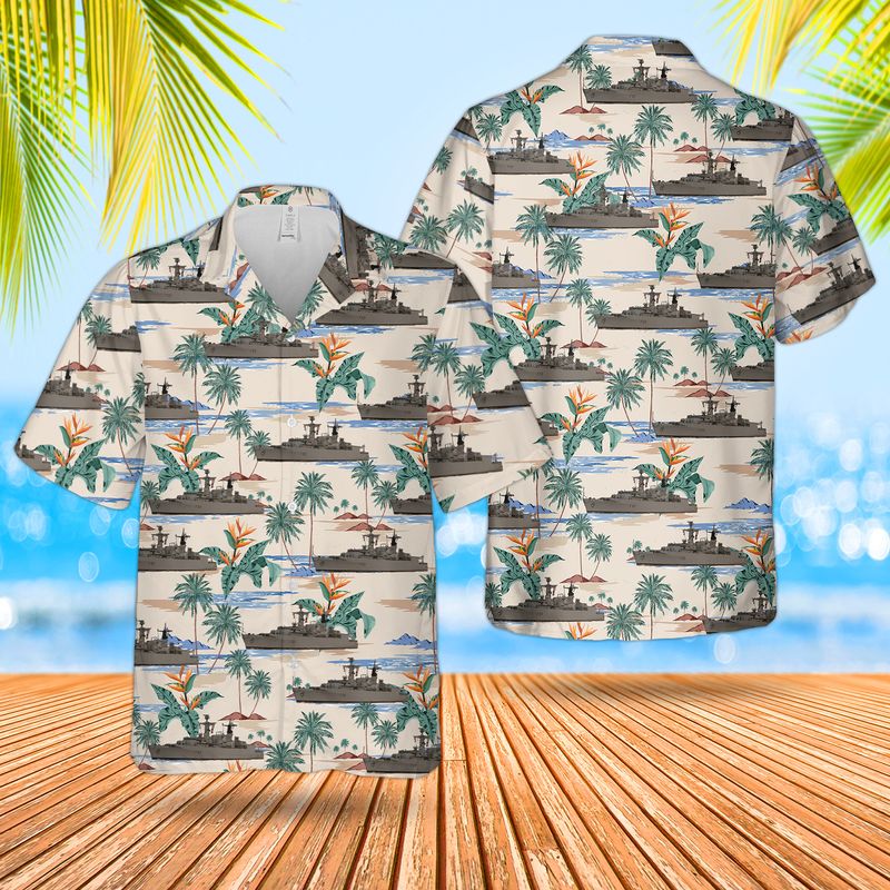 Royal Navy RN HMS Battleaxe (F89) Batch I Type 22 Frigate Hawaiian Shirt