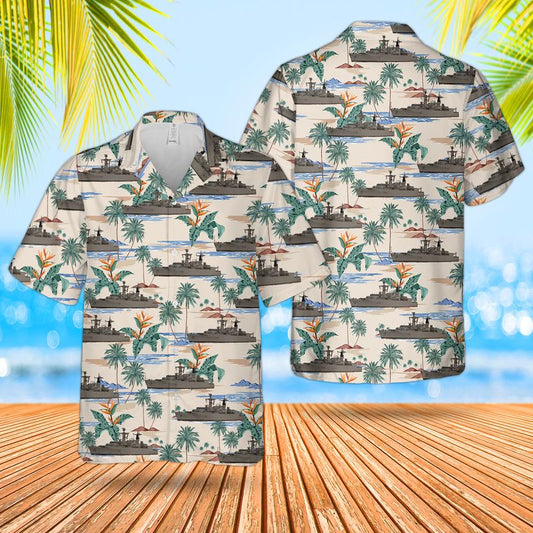 Royal Navy RN HMS Battleaxe (F89) Batch I Type 22 Frigate Hawaiian Shirt