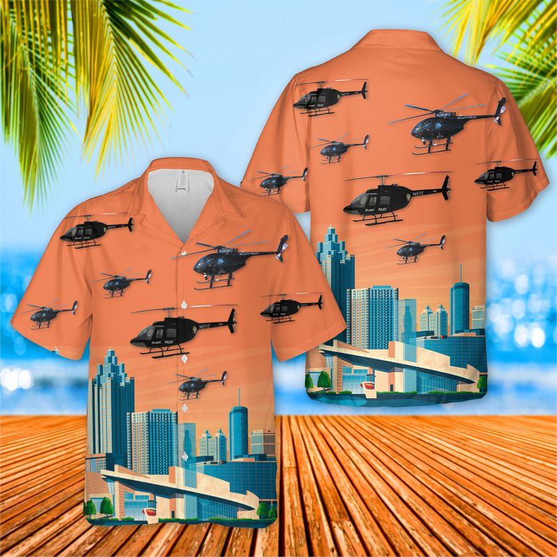 Atlanta Police Helicopter Hawaiian Shirt