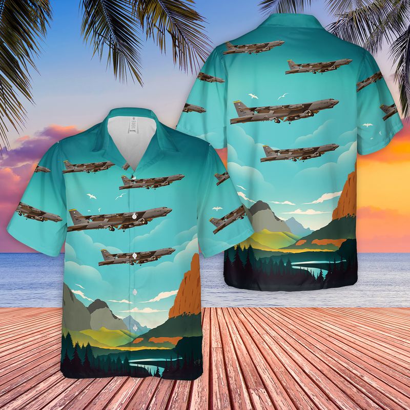 US Air Force B-52H 69th Bomb Squadron Knighthawks Minot AFB Hawaiian Shirt