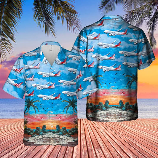 US Airlines Airbus A319-115 Hawaiian Shirt