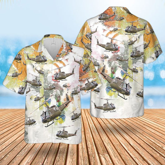 United States Army Huey Helicopter Hawaiian Shirt