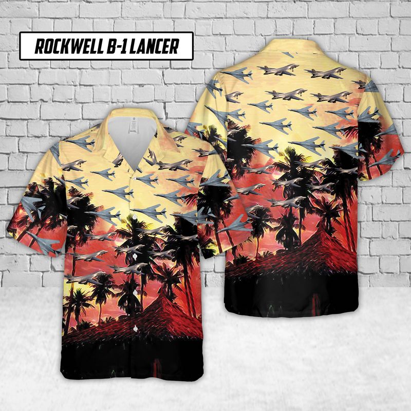 US Air Force Rockwell B-1 Lancer Hawaiian Shirt