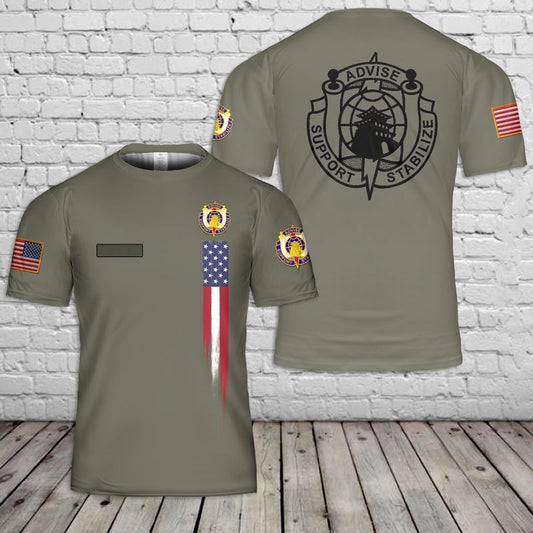 Custom Name US Army 95th Civil Affairs Brigade (Special Operations) (Airborne) T-Shirt 3D