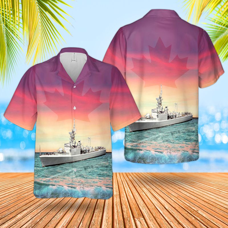 Royal Canadian Navy RCN HMCS Mackenzie (DDE 261) Mackenzie-class Destroyer Hawaiian Shirt