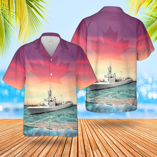 Royal Canadian Navy RCN HMCS Mackenzie (DDE 261) Mackenzie-class Destroyer Hawaiian Shirt