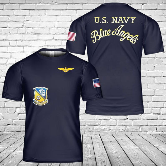 Custom Name US Navy Blue Angels 3D Tshirt