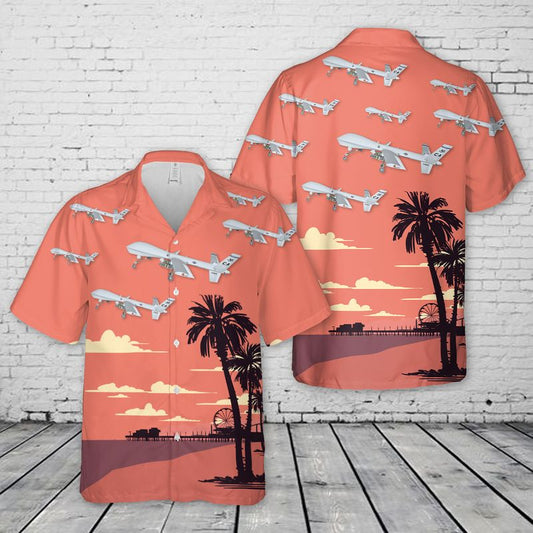 US Air Force California Air National Guard 163d Attack Wing MQ-9 Reaper Hawaiian Shirt