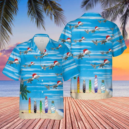 US Air Force California Air National Guard 163d Attack Wing MQ-9 Reaper Christmas Hawaiian Shirt