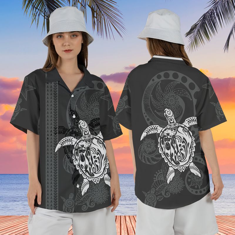 Turtle Mandala Hawaiian Shirt For Women
