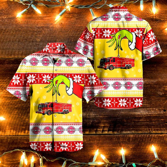 Seattle Fire Department Heavy Rescue Ugly Christmas Hawaiian Shirt