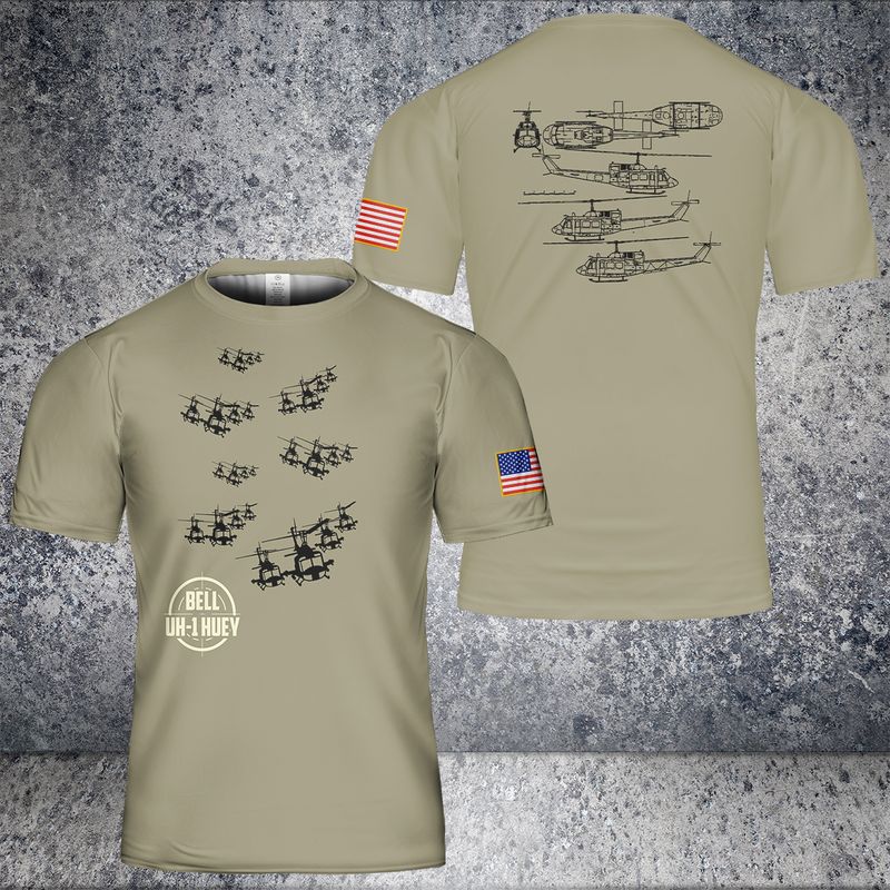 US Army Bell UH-1 Huey T-Shirt 3D