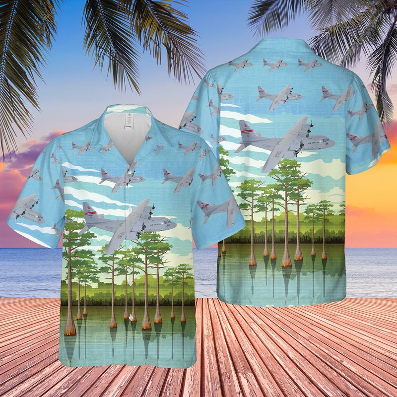 US Air Force Georgia Air National Guard 158th Airlift Squadron C-130H3 Hercules Hawaiian Shirt