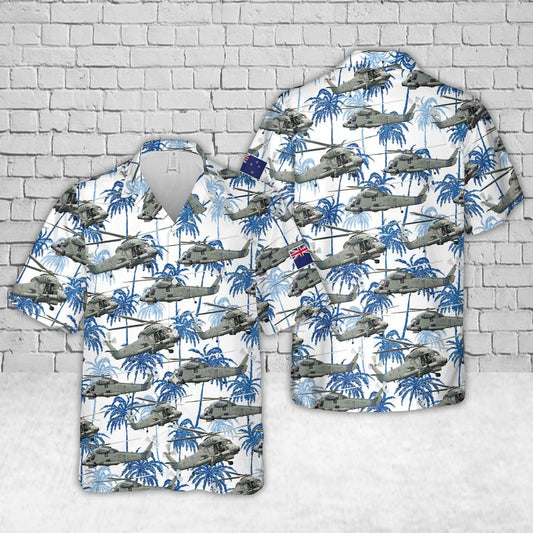 Royal New Zealand Navy SH-2G(I) Seasprite Helicopter Hawaiian Shirt
