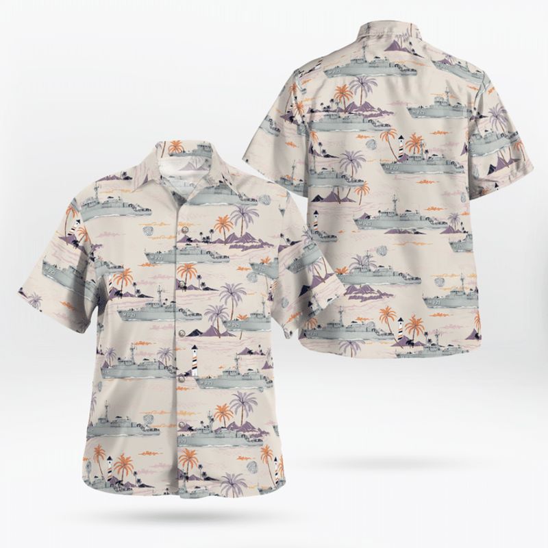 Belgian Navy Lobelia (M921) Tripartite-class minehunter Hawaiian Shirt
