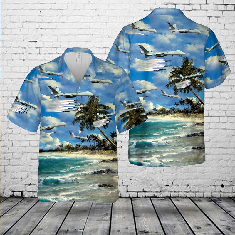 US Air Force General Atomics MQ-9 Reaper Hawaiian Shirt