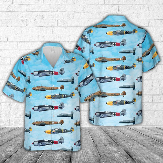 German Fighter Aircraft of World War II 1939-45 Hawaiian Shirt