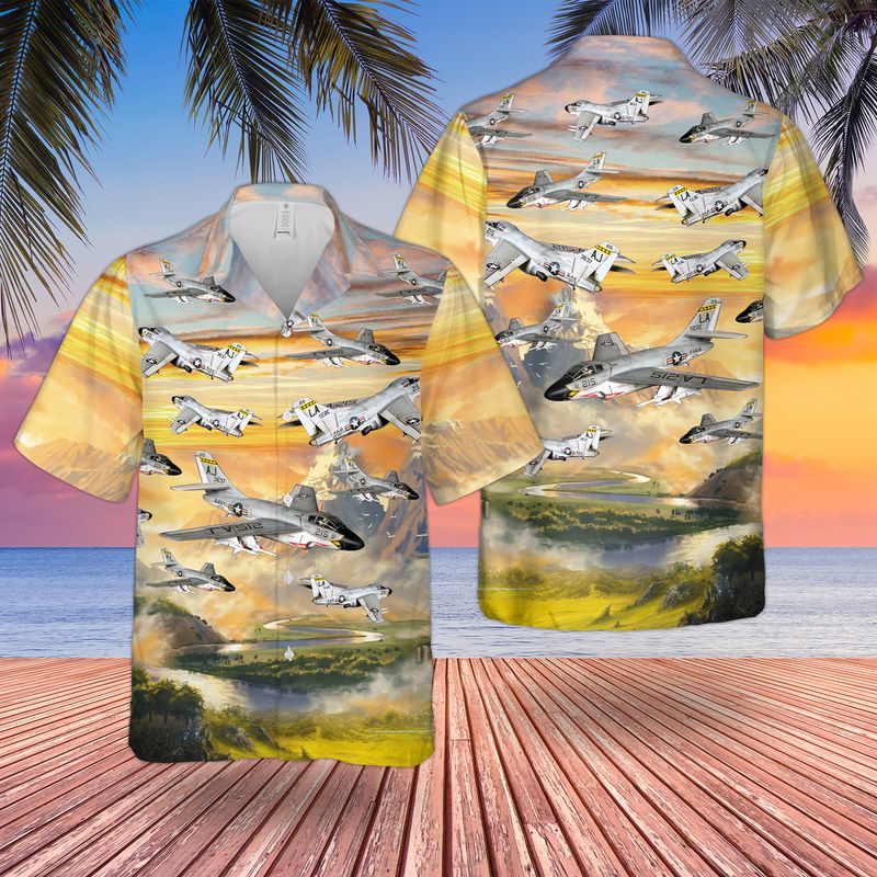 US Navy Douglas F3D Skyknight Hawaiian Shirt