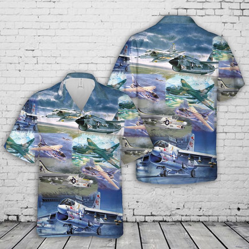 US Air Force LTV A-7 Corsair II Hawaiian Shirt