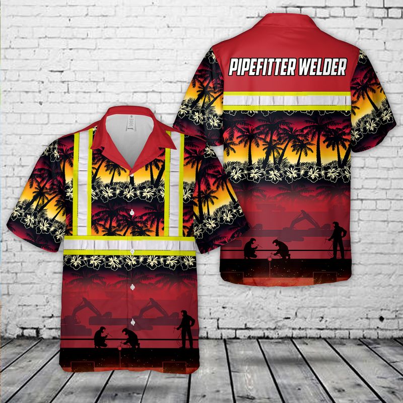 Pipe Welder and Fitter Hawaiian Shirt