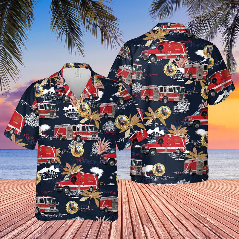 California Santa Monica Fire Department Hawaiian Shirt