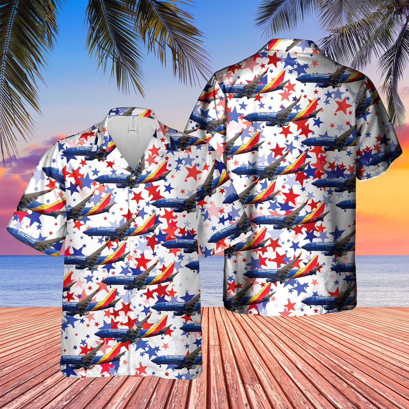 US Airlines 3 Boeing 737-7H4 4th of July Hawaiian Shirt