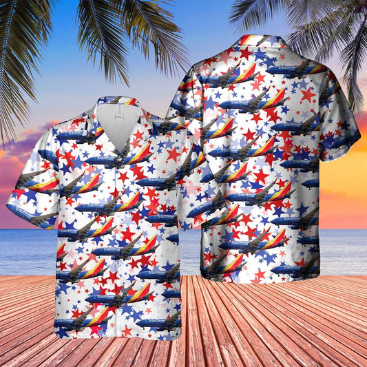 US Airlines 3 Boeing 737-7H4 4th of July Hawaiian Shirt