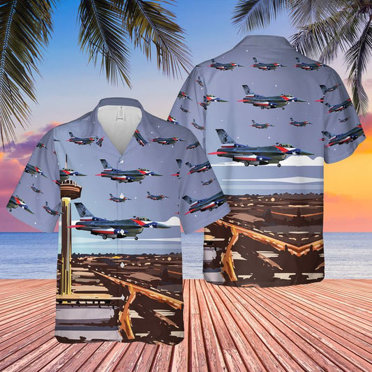 USAF Texas Air National Guard 182d Fighter Squadron F-16 Fighting Falcon Hawaiian Shirt