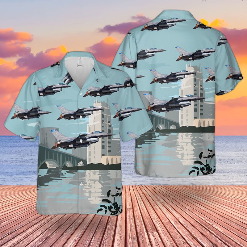 USAF Minnesota Air National Guard 148th Fighter Wing F-16 Fighting Falcon Hawaiian Shirt