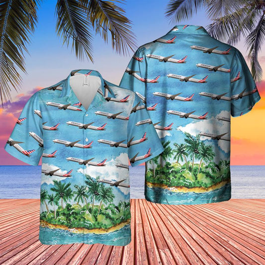 US Airlines Boeing 787-9 Dreamliner Hawaiian Shirt