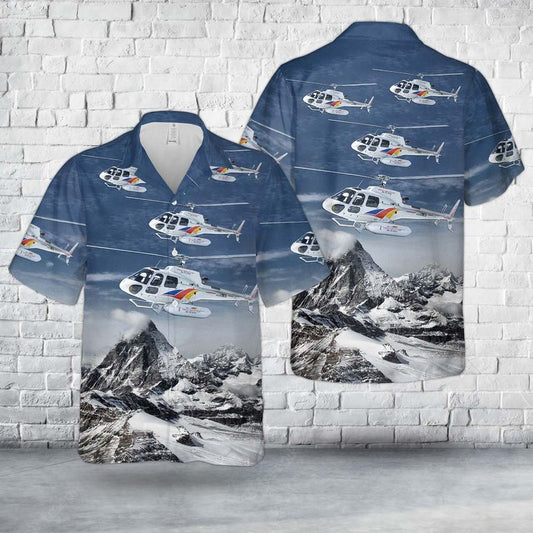 Heliski EurocopterAS350 B3 Helicopter Hawaiian Shirt