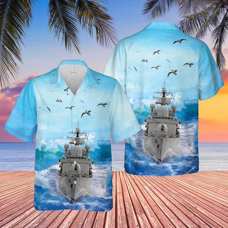 Royal Navy HMS Nottingham (D91) Hawaiian Shirt