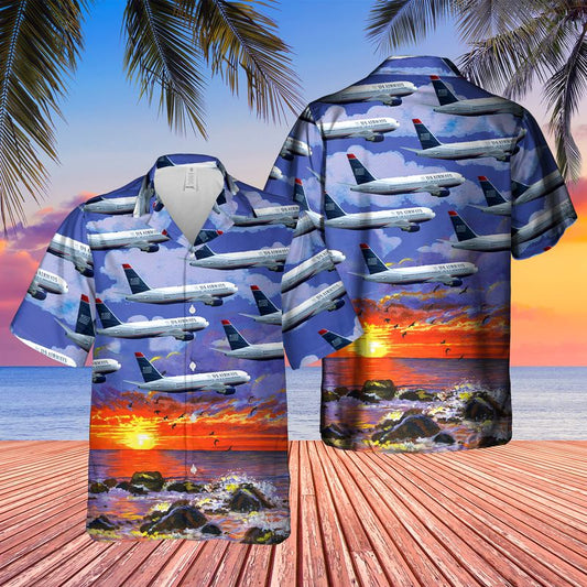 US Airways Boeing 767-2B7ER Hawaiian Shirt