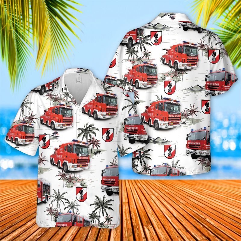Austrian Firefighter Truck Hawaiian Shirt