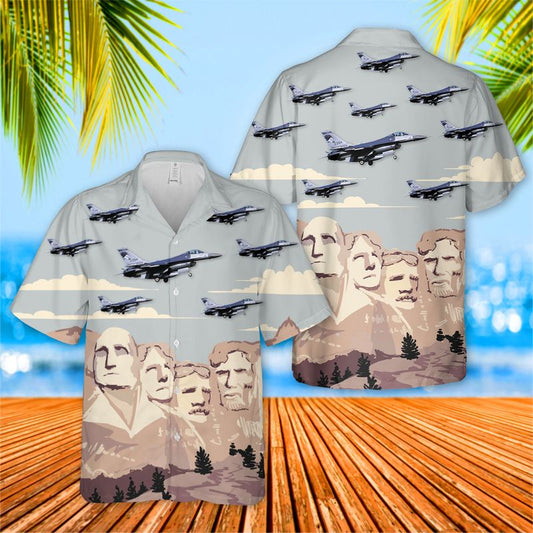 USAF South Dakota Air National Guard 175th Fighter Squadron General Dynamics F-16C Fighting Falcon Hawaiian Shirt