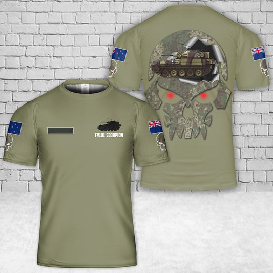 Custom Name New Zealand Army FV101 Scorpion T-Shirt 3D