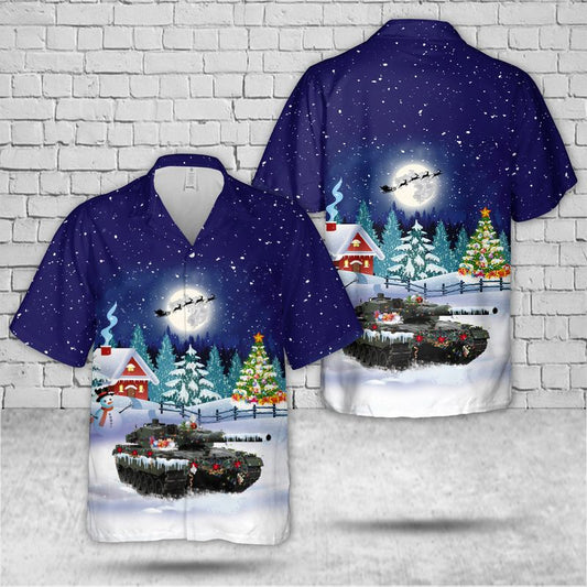 Canadian Army Leopard 2A4 Tank Christmas Hawaiian Shirt