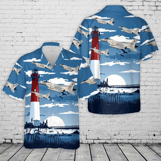 US Air Force Massachusetts Air National Guard 102nd Fighter Wing F-15 Eagles Hawaiian Shirt