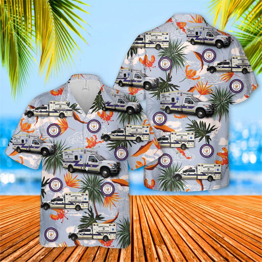Morris County Office of Emergency Management EMS Ambulance Hawaiian Shirt