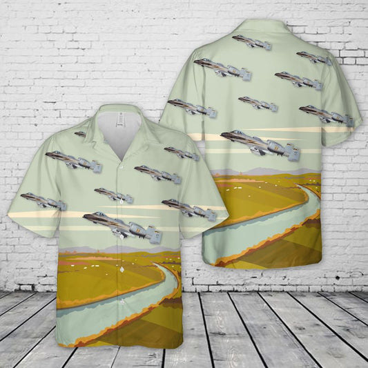 USAF A-10A Thunderbolt II 118th Fighter Squadron, 103rd Fighter Wing, Connecticut Air National Guard Hawaiian Shirt