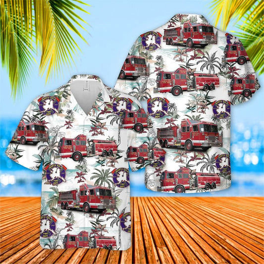 North Pole Fire Department US United State Firefighter Emergency Service Hawaiian Shirt