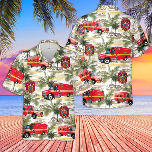 Maryland Montgomery County Fire and Rescue Service EMS Hawaiian Shirt