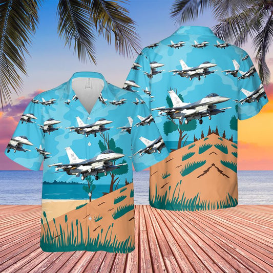 USAF Indiana Air National Guard 181st Intelligence Wing Block 30 F-16CD Fighting Falcon Hawaiian Shirt