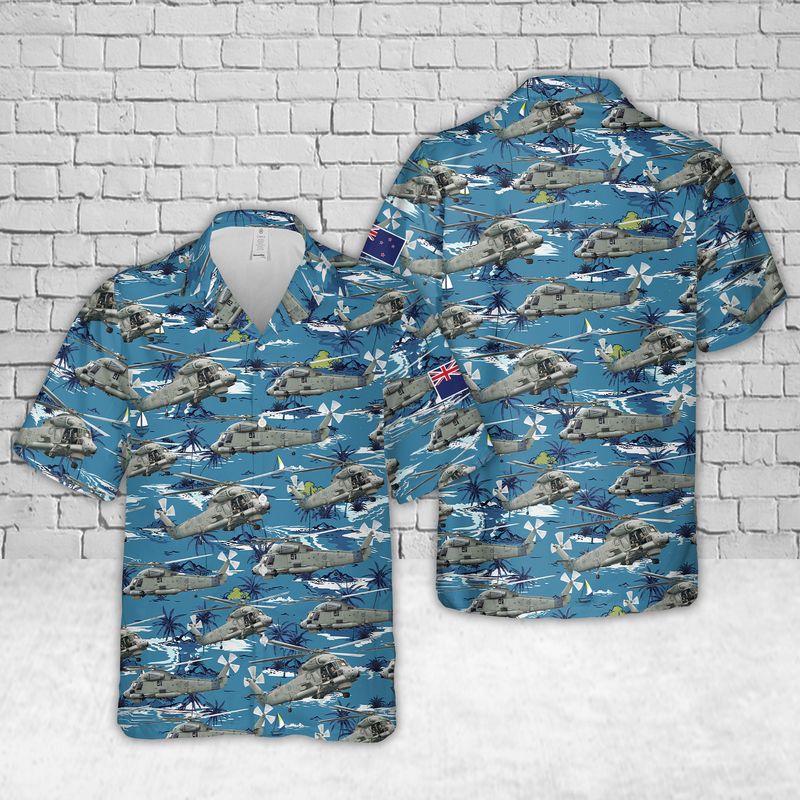Royal New Zealand Navy SH-2G(I) Seasprite Helicopter Hawaiian Shirt